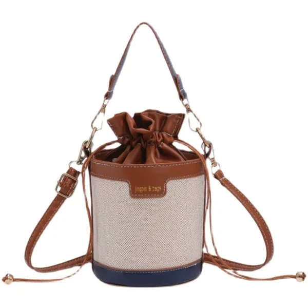 Cylinder PU Leather Bucket Bag - Image 2