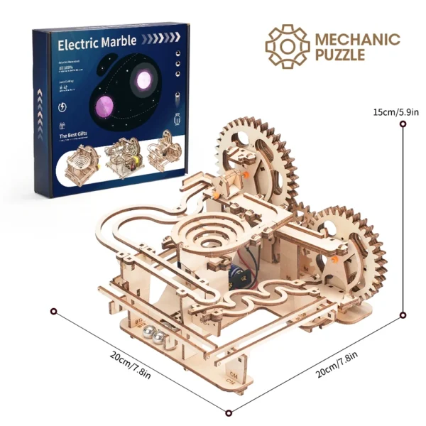 wooden 3d puzzle DIY Building blocks Kit Montessori Educational Toys Best marble run board games for adults giftly For Kids - Image 7