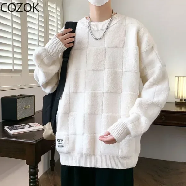 Sweater Men Harajuku Fashion Knitted Hip Hop Streetwear Dinosaur Cartoon Pullover Oversized Casual O-Neck Women Vintage Sweaters - Image 11