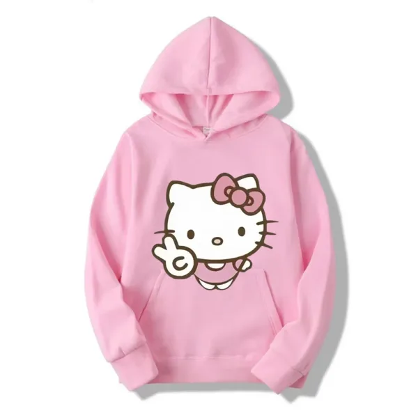 2024 New Hello Kitty Cartoon Family Women Hoodie Cartoon Anime Men Pullover 2024 New Spring Autumn Couple Sweatshirt Clothes Top - Image 3