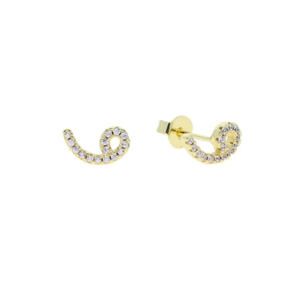 Gold CZ Alphabet Studs - Image 4