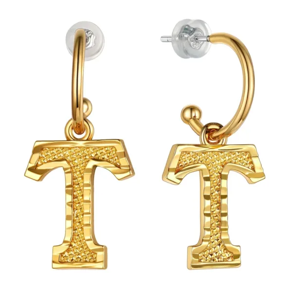 Vintage Gold Alphabet Earrings - Image 8