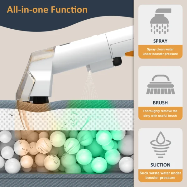 ZCWA Handheld Carpet Cleaner 15Kpa 450W/750W Spot Cleaner Vacuum Cleaner Spray Suction Integrated Machine Clean Machine - Image 3