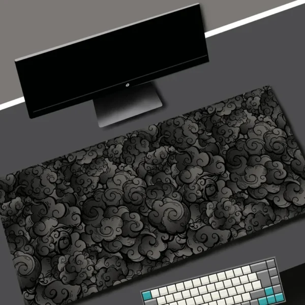 Japan Clouds Mousepad Kawaii Black Deskmat Offices Carpet Large Gaming Mousepad Laptop Computer Rubber Mouse Pad Accessories - Image 2