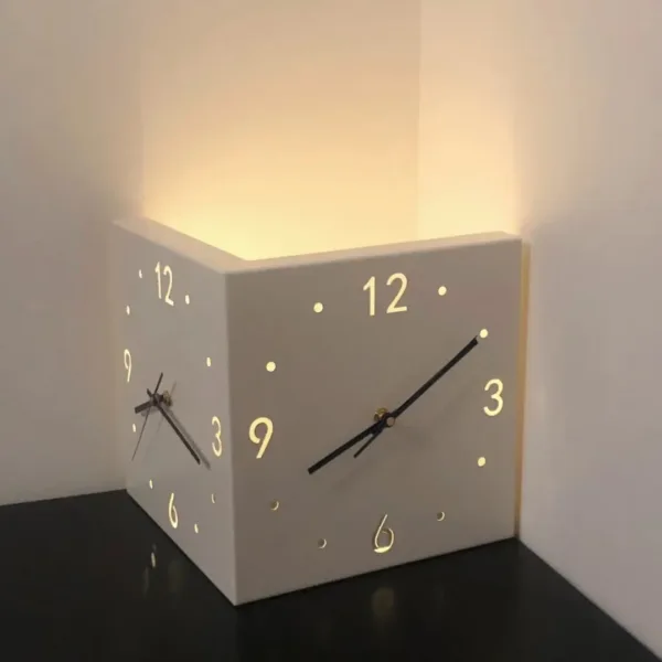 corner wall clock double sided wall clock living room creative simple decor - Image 6