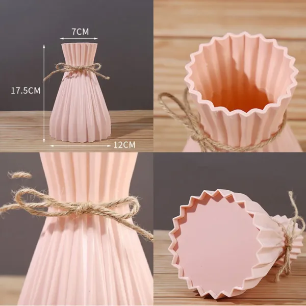 Vase Dry Flower Bottle Simple Modern Waist Cinching Creative Flower Vase Flower Arrangement Plastic Flowerpot Home Decorations - Image 10