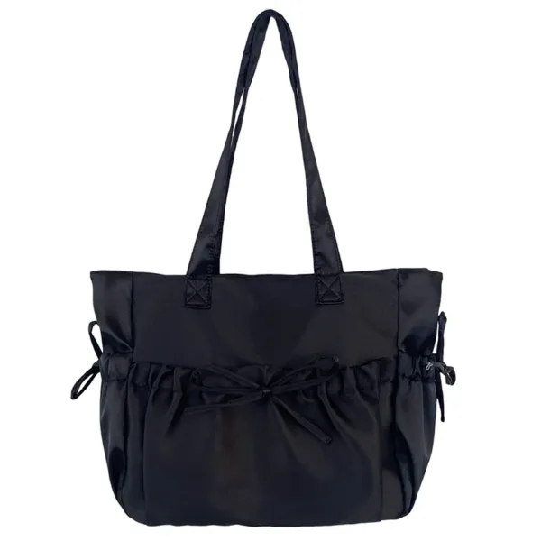 Satin Folded Bow Tote Bag - Image 2