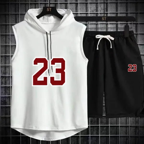 New Summer Men's Two Piece Set CasualT-Shirt and Shorts Set Mens Sports Suit Fashion Short Sleeve Tracksuit Hooded T-shirt - Image 19