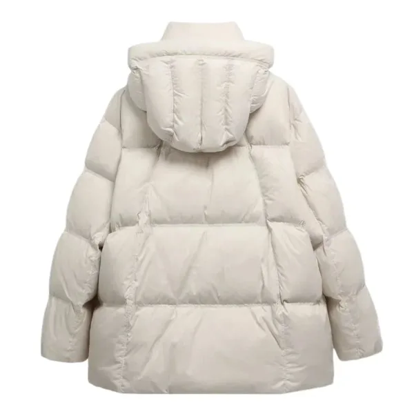 Puff Down Jacket Women's Winter Jacket Padded New Outerwear Hooded Versatile Loose Padding Thickened White Duck Down Warm Coat - Image 7