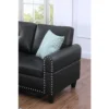 Faux Leather Sectional Sofa with Chaise Lounge, Storage Ottoman, 2 Cup Holders & Pillows, 6-Seater Upholstered Tufting Corner - Image 5