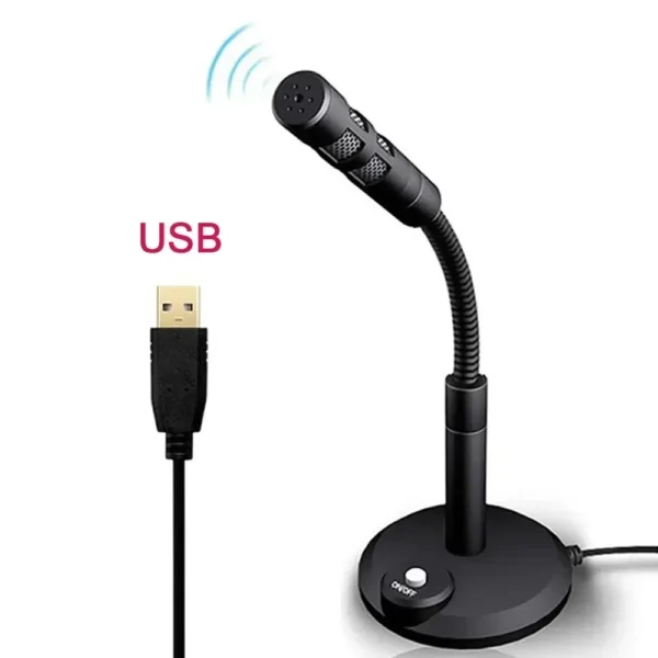 USB Desktop Microphone 3.5mm Omnidirectional PC Laptop Computer Mic for Computer Gaming Recording Chatting Singing Meeting