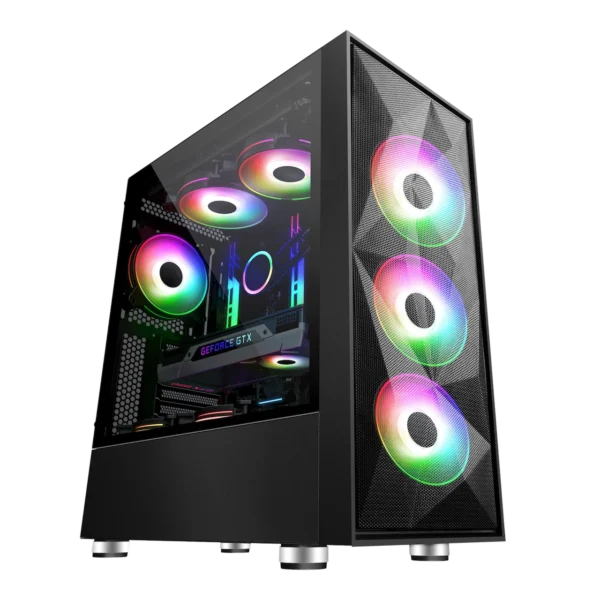 Custom Gaming for ATX Cases & Towers Glass Cabinet With RGB Fans Gaming Computer Cases For Desktop PC Case - Image 4