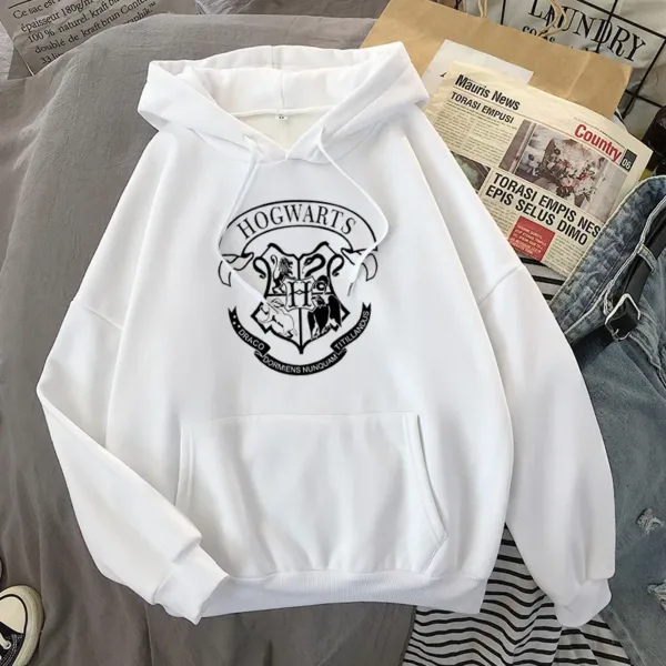 Fashion y2k Hogwarts Printed Hoodies Women Sweatshirt Autumn Winter Long Sleeves Plus Velvet Casual Loose Fleece Tops Oversized - Image 5