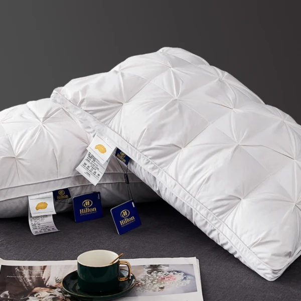 95% Goose Down Pillow White Cotton PillowCover Rectangle Bedroom Sleep 5-Star Hotel Pillow Low-Mid-high Pillows for Sleeping - Image 8