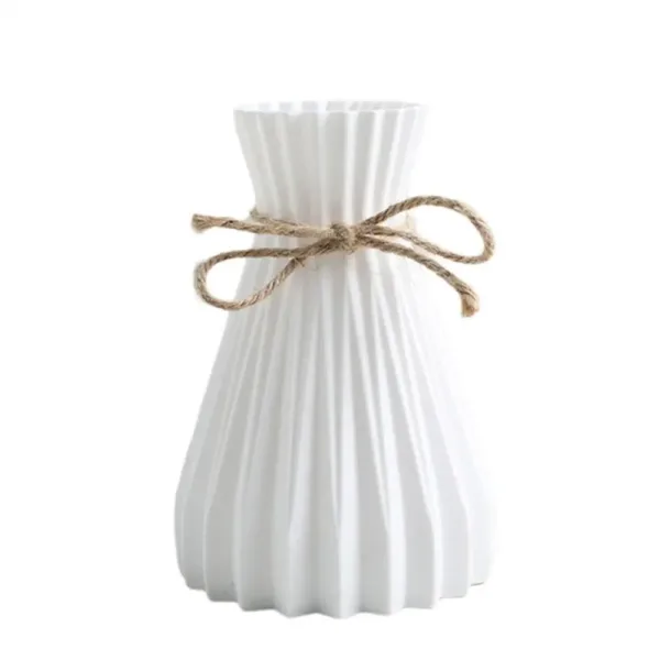 Vase Dry Flower Bottle Simple Modern Waist Cinching Creative Flower Vase Flower Arrangement Plastic Flowerpot Home Decorations - Image 9