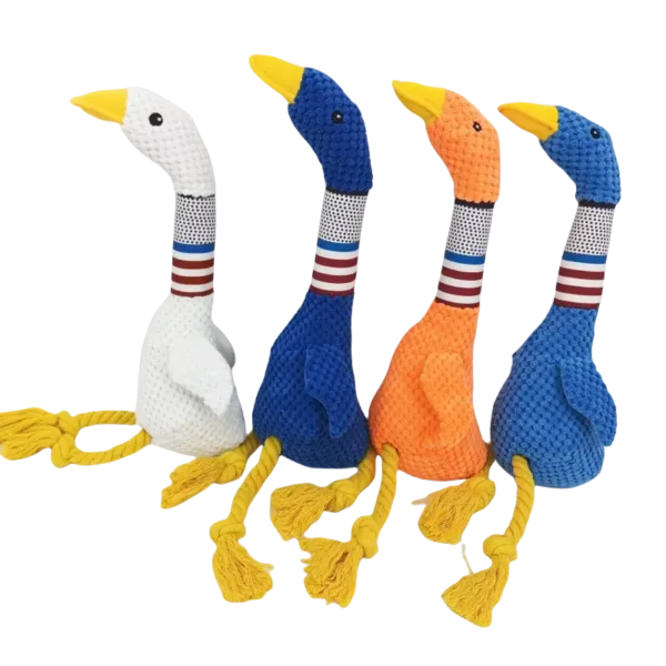 New Pet Dog Plush Sound Toy White Geese Coarse Grain Velvet Bite Resistant Long Necked Duck Toy Supplies Interactive Dog Toys - Image 9