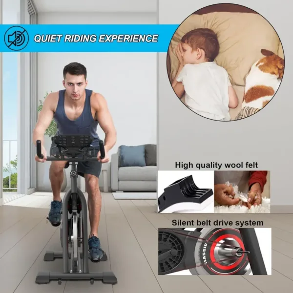 Exercise Bikes Stationary,Exercise Bike for Home Indoor Cycling Bike for Home Cardio Gym,Workout Bike with pad Mount - Image 3