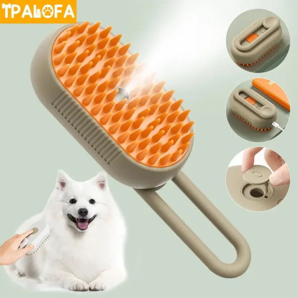 3in1 Water Dog Brush Electric Spray Pet Steam Brush Soft Silicone Hair Removal Water Brush Dog Grooming Supplies Pet Accessories - Image 18