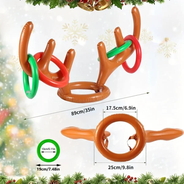 Inflatable Reindeer Antler Ring Toss Game for Christmas Kids Adults Family Party Favors Outdoor Indoor Ring Toss Xmas Games Toys - Image 2