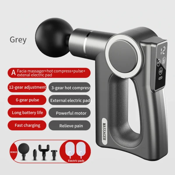 Square Massage Gun High Frequency Hot Compress Pulse Deep Tissue Body Vibrato Fascia Gun Sport Fitness Relax Muscle Massager - Image 8