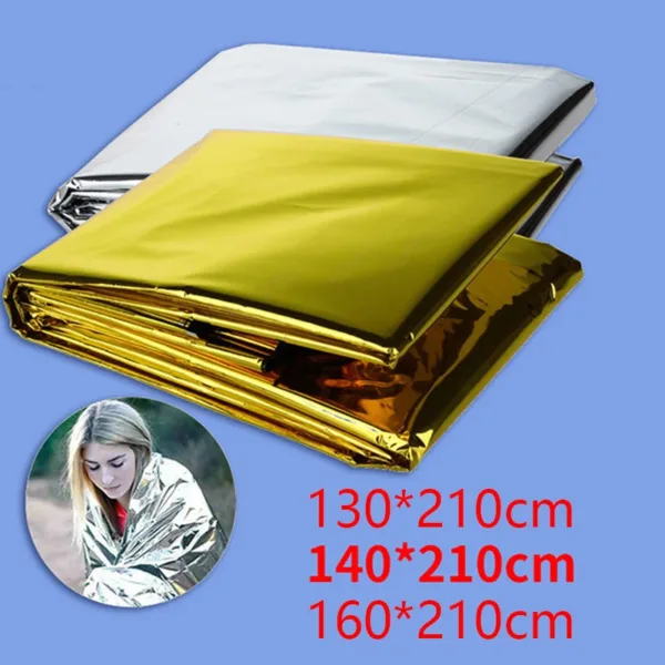 Emergency Blanket Outdoor Survive First Aid Rescue Kit Windproof Waterproof Foil Thermal Blanket for Camping Hiking - Image 8