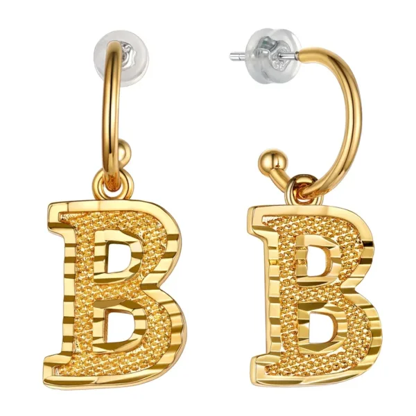 Vintage Gold Alphabet Earrings