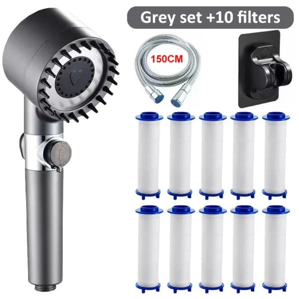 High Pressure Shower Head 4 Modes Adjustable Showerhead With Massage Brush Filters Water Saving Shower Bathroom Accessories - Image 17
