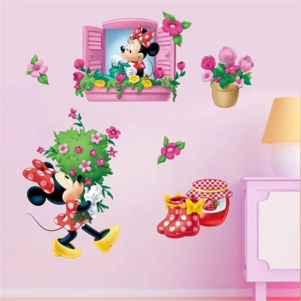 Cartoon Disney Mickey Mouse Minnie Baby Sleep Wall Sticker For Kids Room Decoration Wallpaper Cute Self-Adhesive DIY Mural Decal - Image 23
