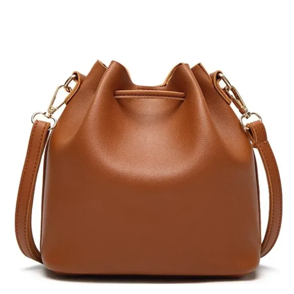 Elegant PU Leather Bucket Bag