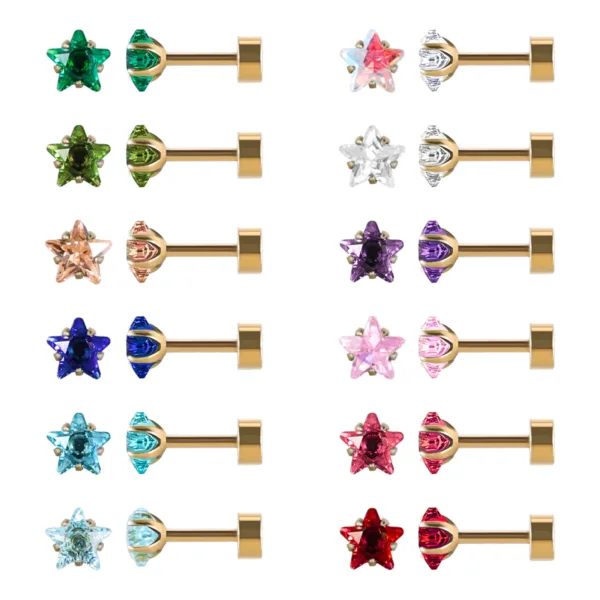 12 Pairs Cartilage Stud Earrings - Image 6