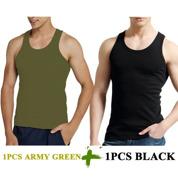 Tank Tops Men Cotton Running Vest Fitness Cool Summer Sleeveless Top Gym Sport Slim Casual Undershirt Male 9 Colors 1PCS - Image 20