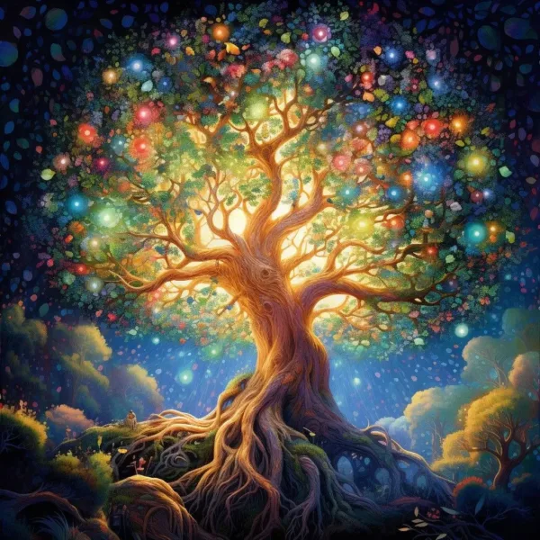 Fantasy White Tree Of Life Poster Prints For Living Room Home Decor Abstract Mythic Life Tree Canvas Painting Wall Art Aesthetic - Image 2