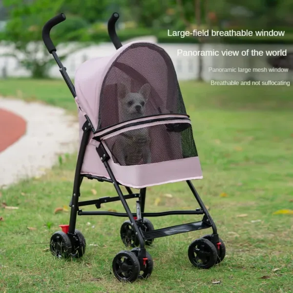 Pet Cat and Dog Stroller Dog Cat Teddy Baby Stroller Lightweight and Foldable for Small Pet Dogs When Going Out - Image 4