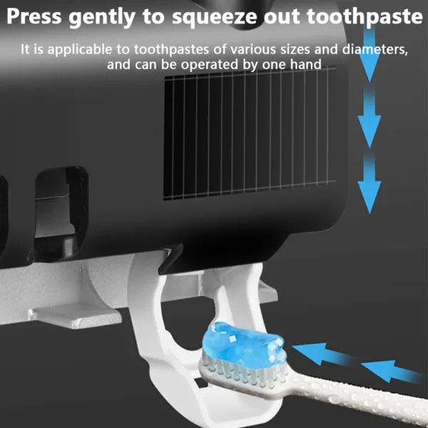 Smart Toothbrush Holder Electric Tooth Brush Detachable Stand Punch-free Toothpaste Dispenser Storage Bathroom White - Image 6