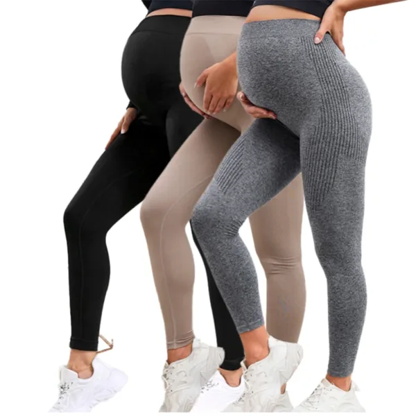 Women's Leggings Adjustable Autumn High Stretch Cropped Pants Pregnant women's yoga pants Cotton Maternity Legging Casual Pants - Image 3