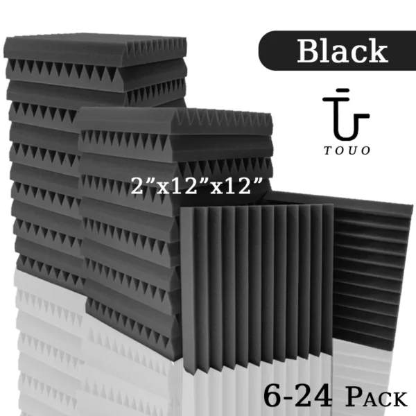 TOUO 6-24 Pack Studio Acoustic Foam Music Studio Soundproof Sheet Noise Sound-Absorbing Foam KTV Room Isolation Door Wall Panel - Image 8