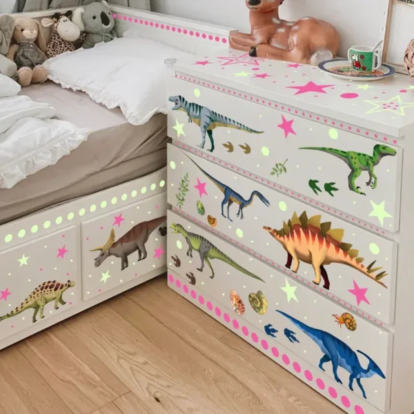 Luminous Cartoon Dinosaur Wall Stickers Glow in the Dark Dinosaur Decals for Baby Kids Rooms Bedroom Wall Decoration Wallpaper - Image 6