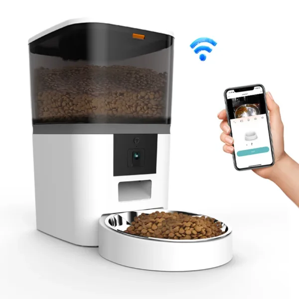 4L Double Meal Camera APP Automatic Pet Feeder Time For Pet Cats Dog Food Stainless Steel Bowl Video Dispenser Smart Pet Feeder - Image 6