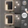 16x20 inch LED Lighted Bathroom Mirror with Anti-Fog, Wall Mounted Vanity Mirror with Smart Touch Button, Memory Function - Image 3