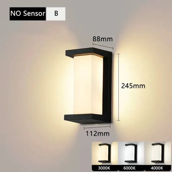 Led Outdoor Wall Light Waterproof IP65 Motion Sensor Led Outdoor Lighting Porch Lights Balcony Garden Lights Outdoor Wall Lamp - Image 9