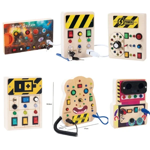 Montessori Busy Board Circuit LED Light Socket ON/OFF Baby Early Hand Fine Cognitive Education Teaching Aids Toy Gifts Busyboard - Image 29
