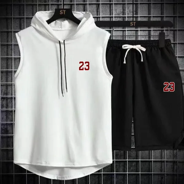 New Summer Men's Two Piece Set CasualT-Shirt and Shorts Set Mens Sports Suit Fashion Short Sleeve Tracksuit Hooded T-shirt - Image 18