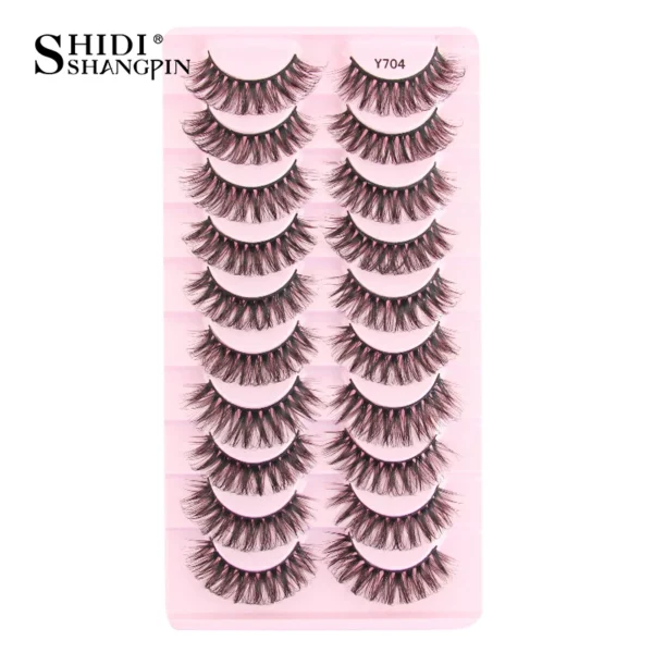 SHIDISHANGPIN 5/10Pairs False Lashes Cat Eye Eyelashes Eyelash Extension 3D Mink Half Lashes Natural Makeup faux Cils maquiagem