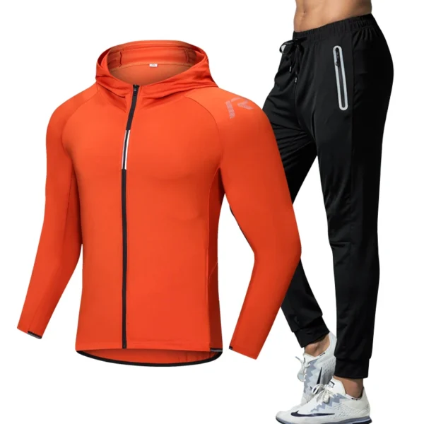 Quick Dry Men's Running Jacket Training Sportswear Set Gym Fitness Compression Sport Suit Jogging Tight Sportswear Clothes Male - Image 8