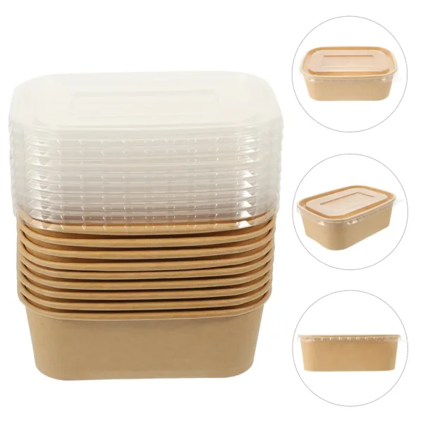 10 Sets Packed Lunch Box Takeout Containers Paper Bowls Pragmatic Food Frying Boxes Fruit Holding Fried Chicken Hot Dog Packing - Image 3