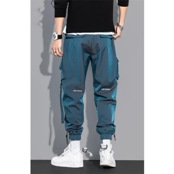 Thin Streetwear Casual Pants Men Ribbons Harem Jogging Pants Male Slim Fit Spring Cargo Pants Multi-Pockets Women Trouser K12 - Image 7