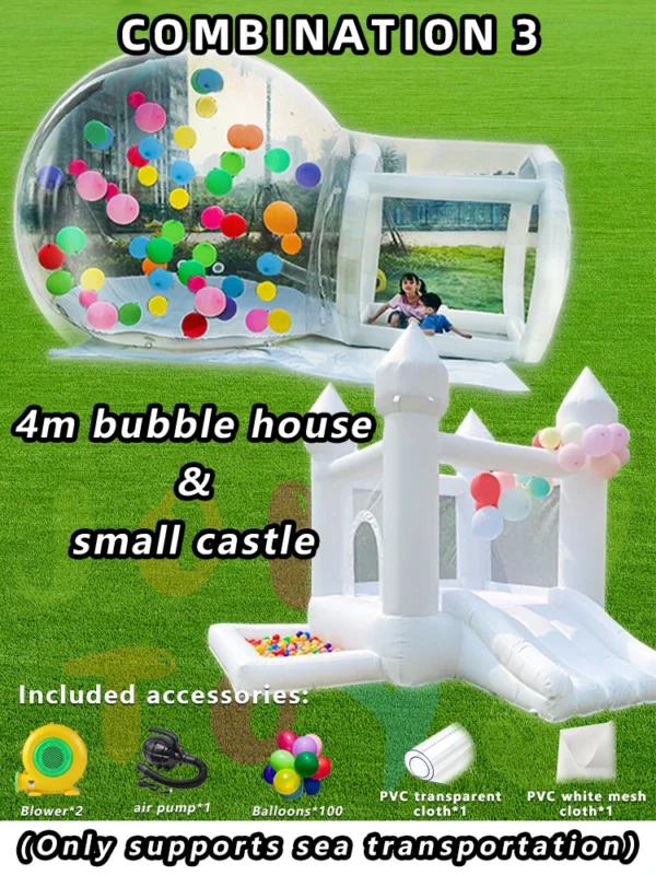 JOLLY TOYS Balloon inflatable bubble house with trampoline and transparent dome PVC material with blower - Image 12