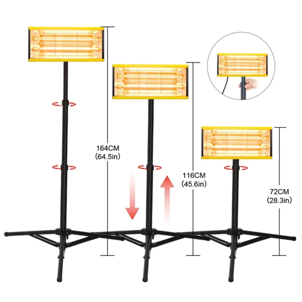 DATOUBOSS ZJ-SC-002 Short Wave Infrared Paint Lamp 2000W High Brightness LED Tube Space Temperature Enhancement Lamp - Image 3