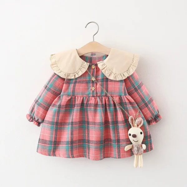2024 Fall Newborn Baby Girl Dress Clothes Toddler Girls Princess Plaid Birthday Dresses For Infant Baby Clothing 0-2y Vestidos - Image 8