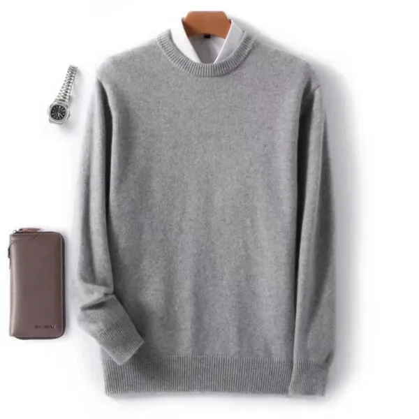 Autumn/Winter Pullover Men's Business Cashmere Round Neck Knitted Woolen Pullover Sweater Warm Long Sleeve High Quality Sweater